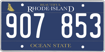 RI license plate 907853