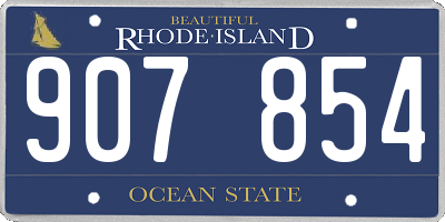 RI license plate 907854