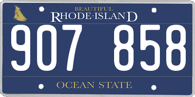 RI license plate 907858