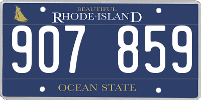 RI license plate 907859