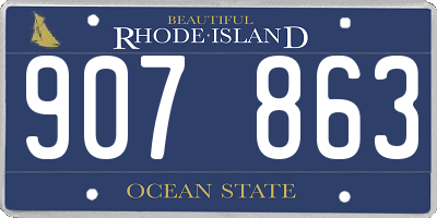 RI license plate 907863
