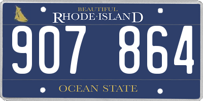 RI license plate 907864