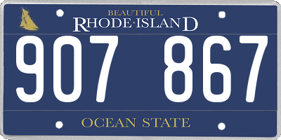 RI license plate 907867