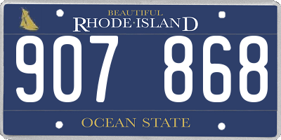 RI license plate 907868