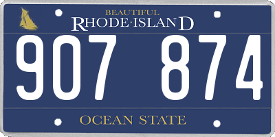 RI license plate 907874