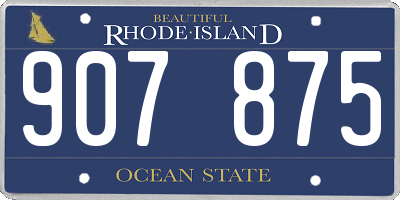 RI license plate 907875