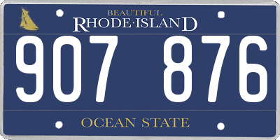 RI license plate 907876