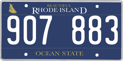 RI license plate 907883