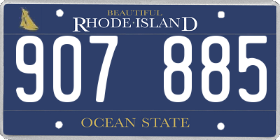 RI license plate 907885