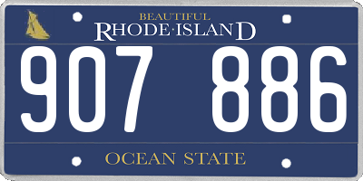 RI license plate 907886