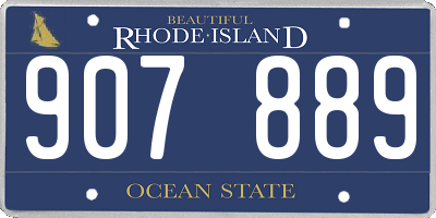 RI license plate 907889