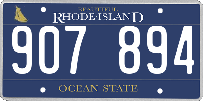 RI license plate 907894