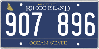 RI license plate 907896