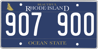 RI license plate 907900