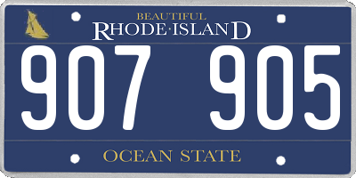 RI license plate 907905