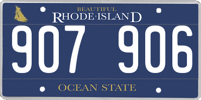 RI license plate 907906