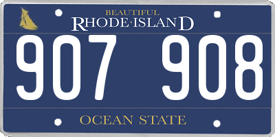 RI license plate 907908