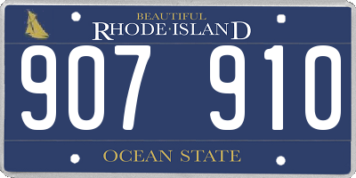 RI license plate 907910