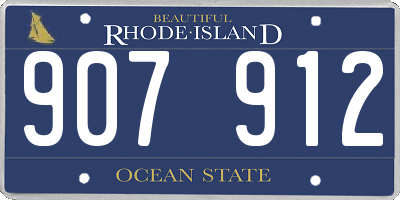 RI license plate 907912