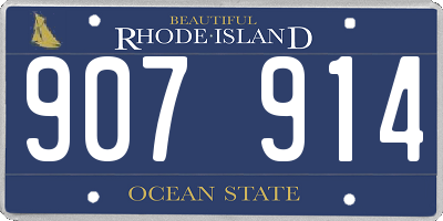 RI license plate 907914