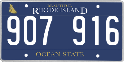 RI license plate 907916