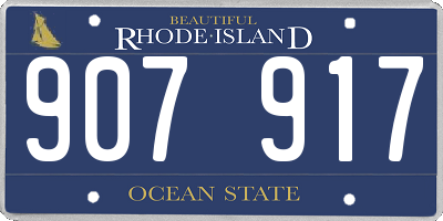 RI license plate 907917