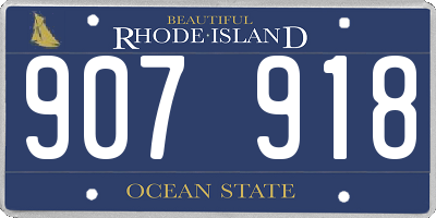 RI license plate 907918