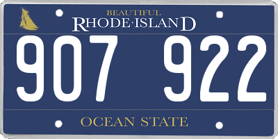 RI license plate 907922