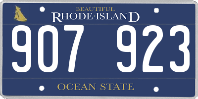 RI license plate 907923