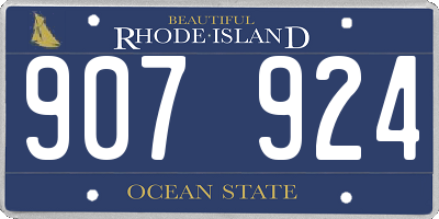 RI license plate 907924