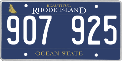 RI license plate 907925
