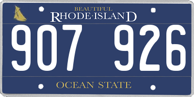 RI license plate 907926