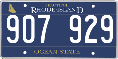 RI license plate 907929