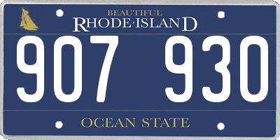 RI license plate 907930