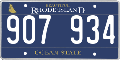 RI license plate 907934