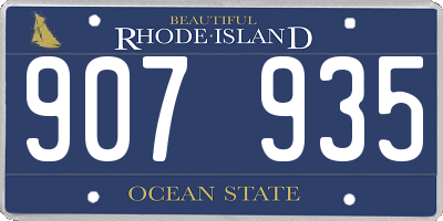 RI license plate 907935