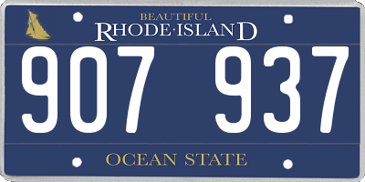 RI license plate 907937