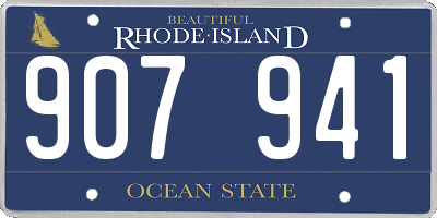 RI license plate 907941