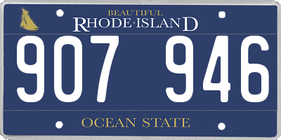 RI license plate 907946
