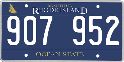 RI license plate 907952