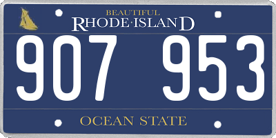 RI license plate 907953