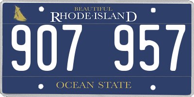 RI license plate 907957
