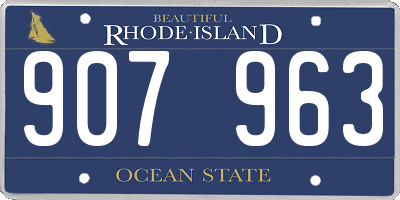 RI license plate 907963