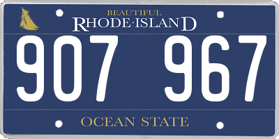 RI license plate 907967