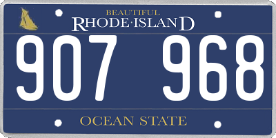 RI license plate 907968