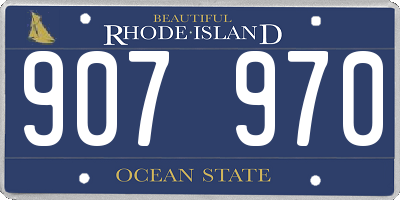 RI license plate 907970