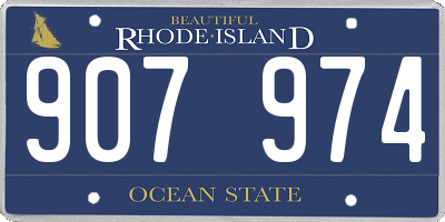 RI license plate 907974