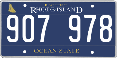 RI license plate 907978
