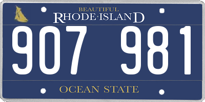 RI license plate 907981