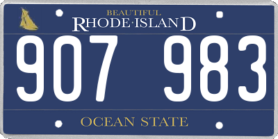 RI license plate 907983